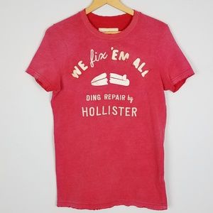 Holister Embroidered Graphic Surf Distressed Tee Y2K